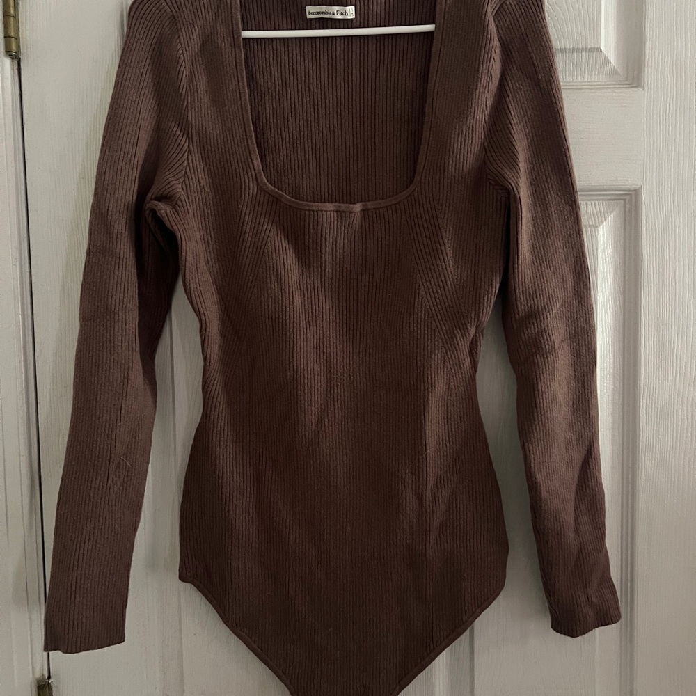Abercrombie & Fitch Brown Long Sleeve Fitted Bodysuit